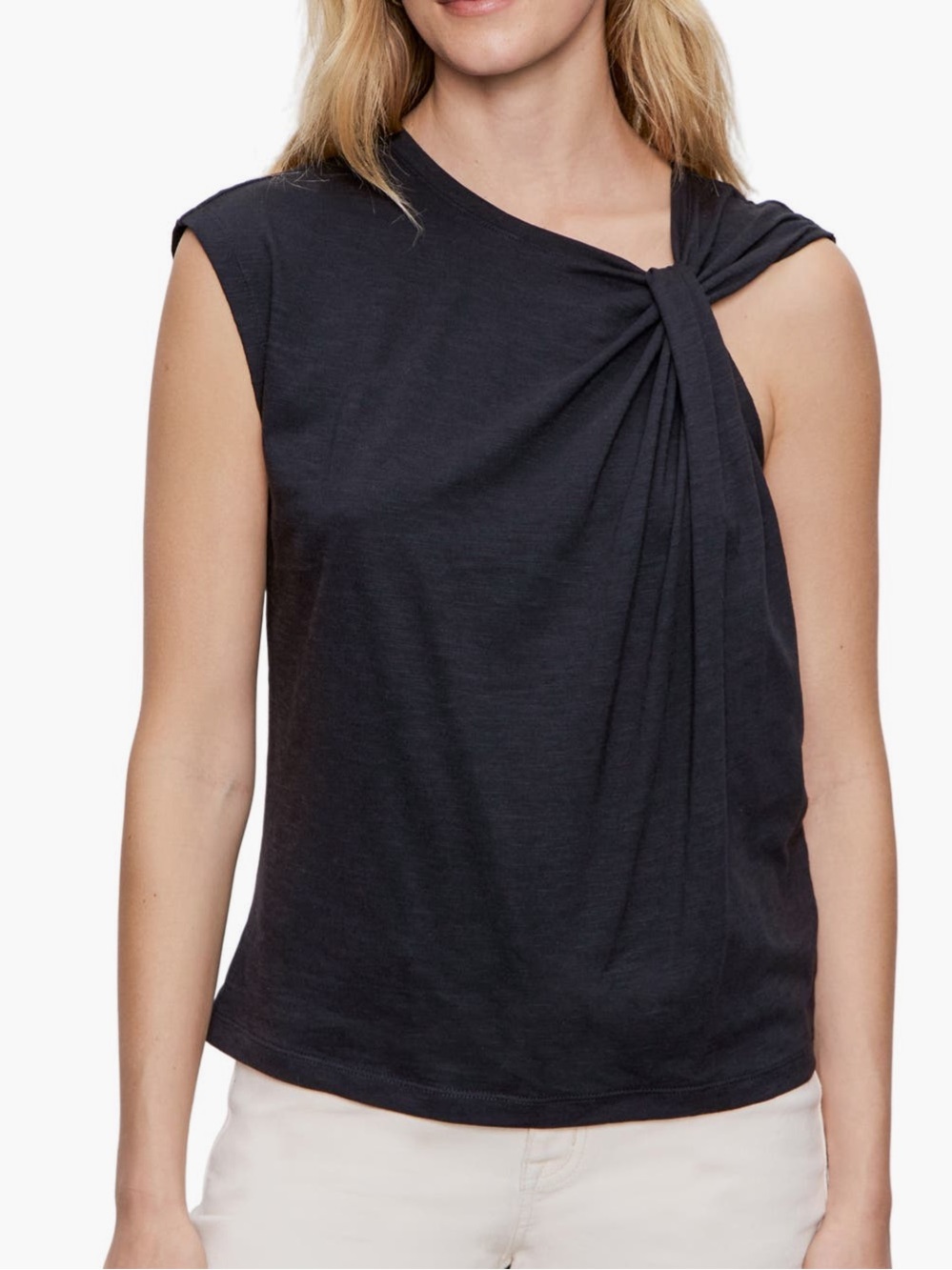 Sanctuary Black Knot-Shoulder Sleeveless Tank